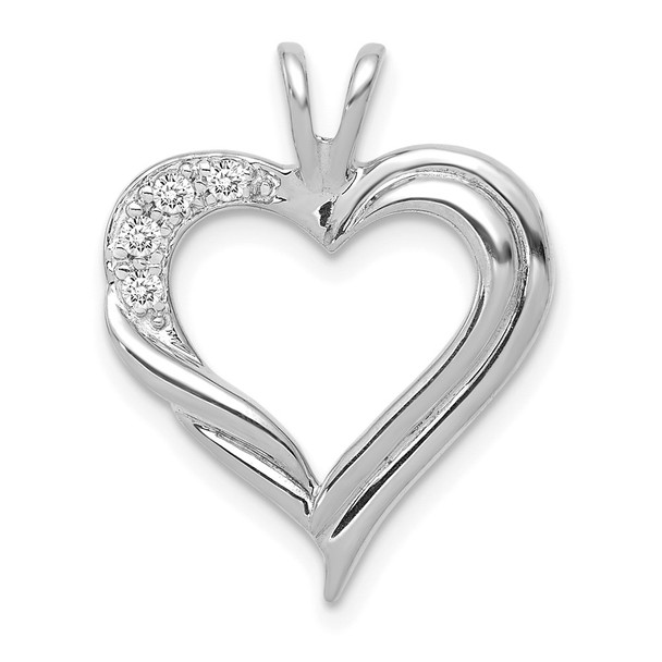 14k White Gold Diamond Fancy Heart Pendant PM4844-005-WA