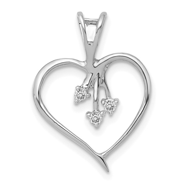 14k White Gold Diamond Heart Pendant PM4832-005-WA