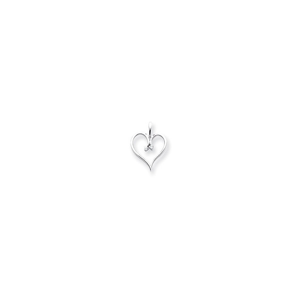 14k White Gold A Diamond heart pendant XH24WA