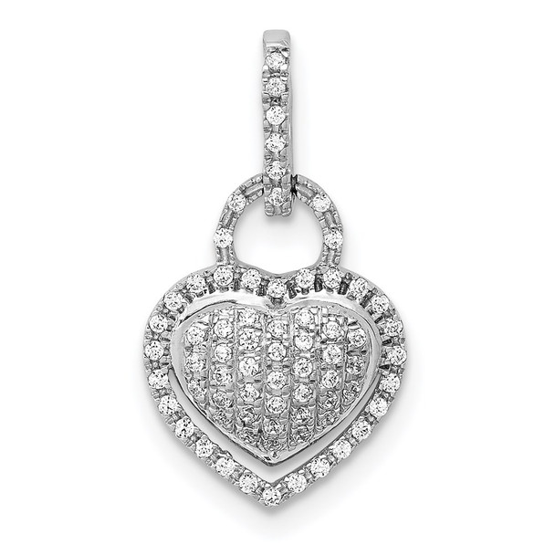 14k White Gold 1/5ctw Diamond Fancy Heart Pendant