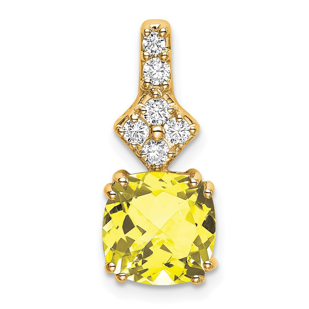 14k Yellow Gold Lab Grown Diamond and Lab-Created Yellow Sapphire Pendant