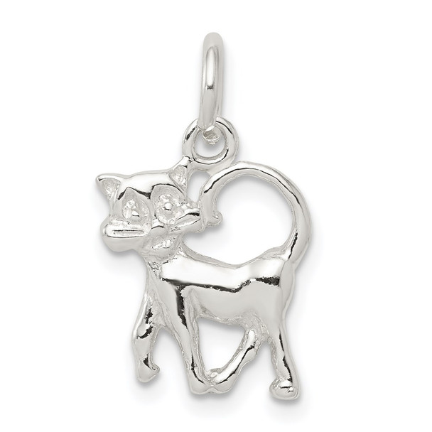 Sterling Silver Cat Charm QC2656