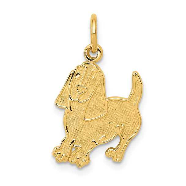 14k Yellow Gold Dog Charm C1842