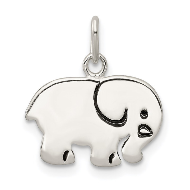 Sterling Silver Enameled Elephant Charm QC7532