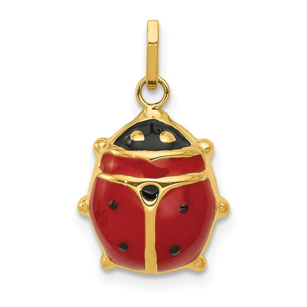 14k Yellow Gold Enameled Ladybug Charm XCH214