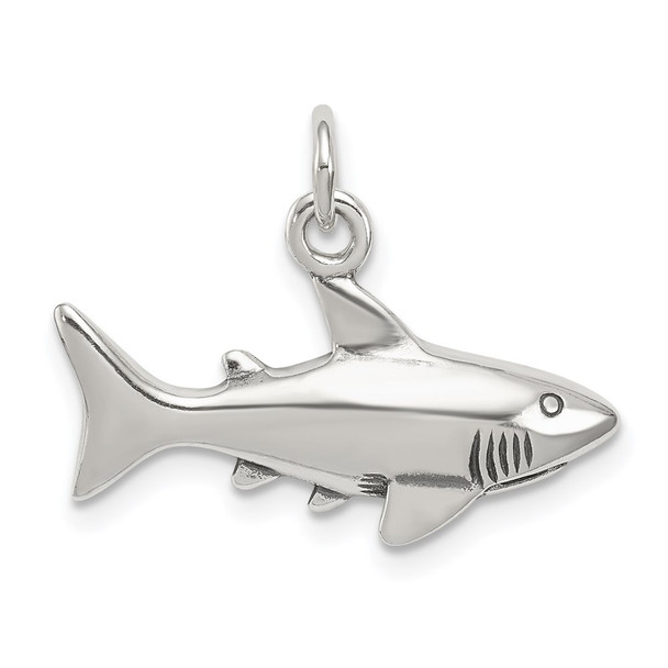 Sterling Silver Antiqued Shark Charm