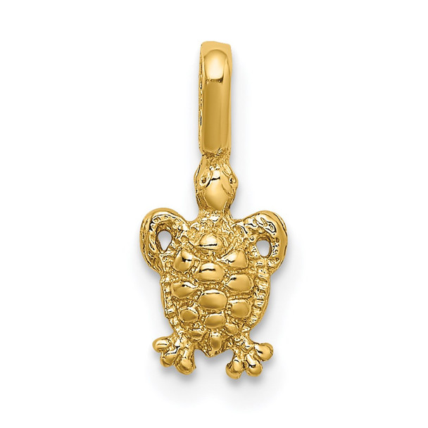 14k Yellow Gold Mini Sea Turtle w/Fixed Bail Charm