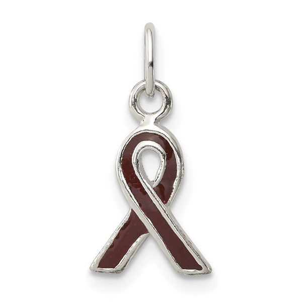 Sterling Silver Brown Enameled Awareness Charm