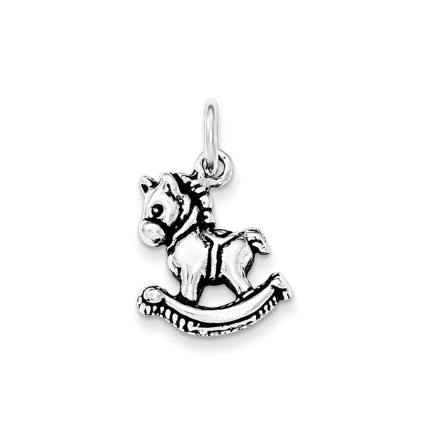 Sterling Silver Antiqued Rocking Horse Charm