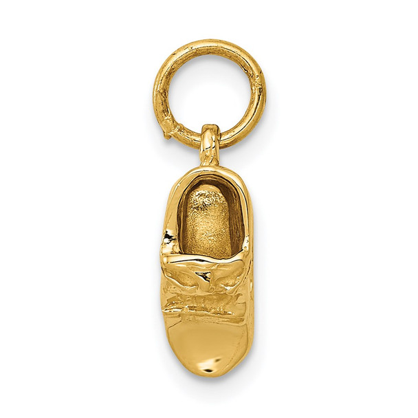 14k Yellow Gold 3D Single Baby Shoe Charm