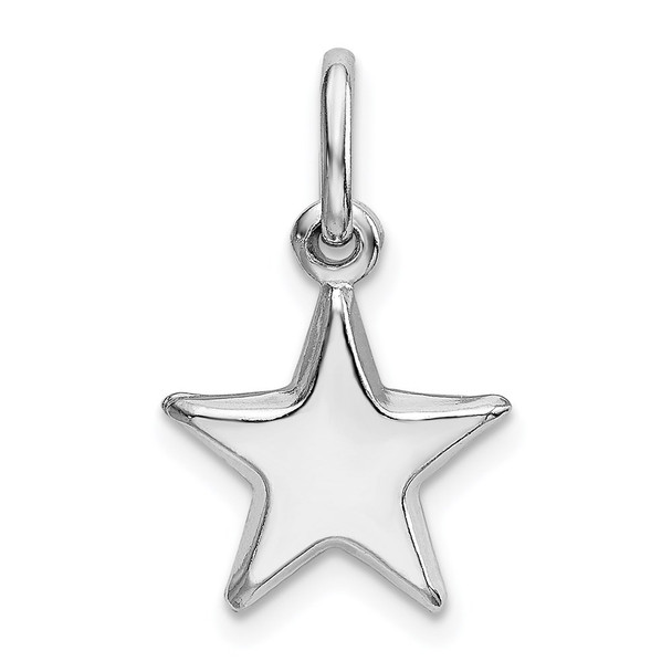 Sterling Silver Rhodium-plated Polished Star Charm
