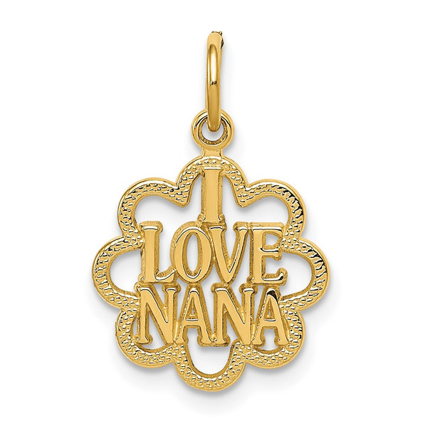 14k Yellow Gold I Love Nana Charm