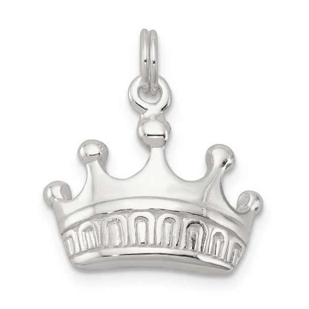 Sterling Silver Polished Crown Charm