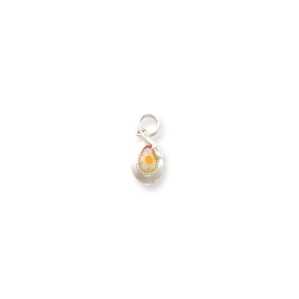 Sterling Silver Multi-color Glass Hat Charm