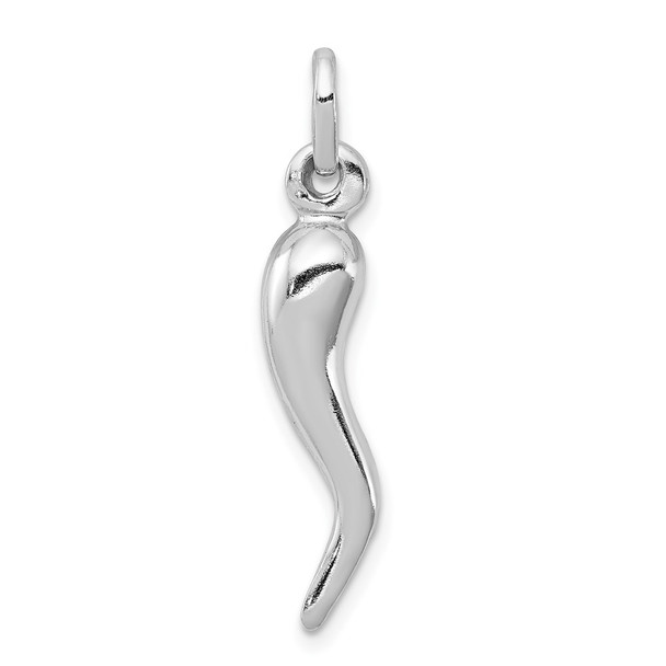 Sterling Silver Rhodium-plated Italian Horn Charm QC6087