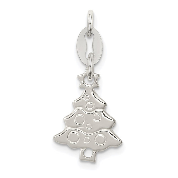 Sterling Silver Polished Christmas Tree Charm