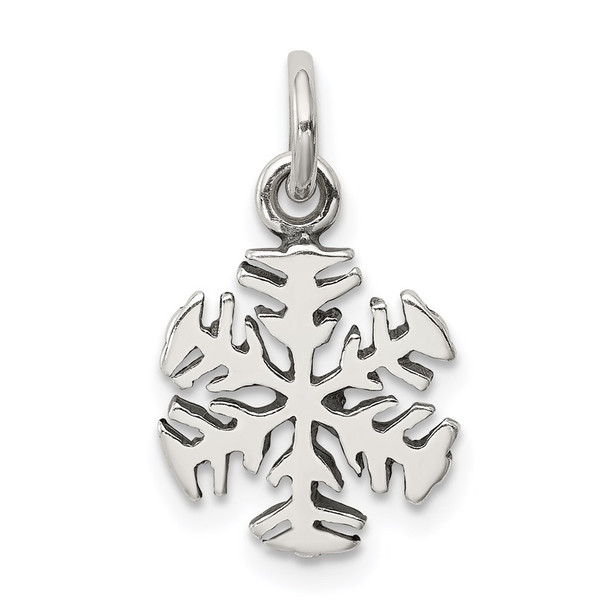 Sterling Silver Antiqued Snowflake Charm