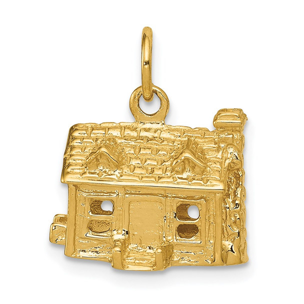 14k Yellow Gold 3-D House Charm