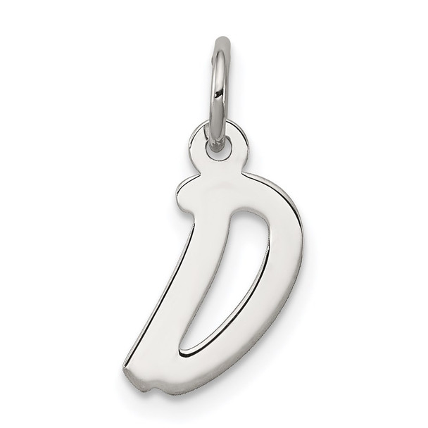Sterling Silver Rhodium-plated Small Initial D Charm