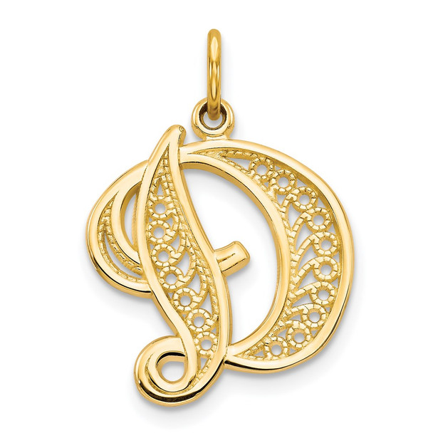 14k Yellow Gold Initial D Charm C569D