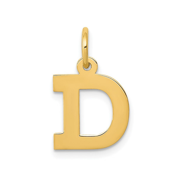 14k Yellow Gold Small Block Initial D Charm