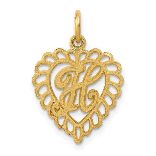 14k Yellow Gold Initial H Charm C568H