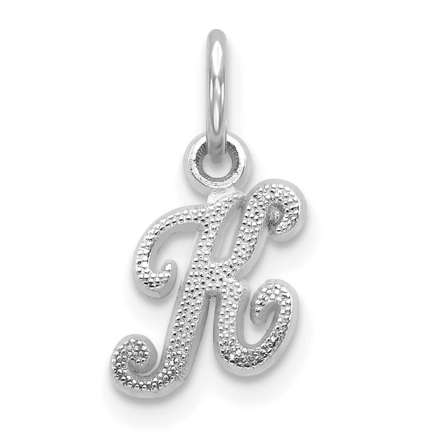 14k White Gold Casted Initial K Charm