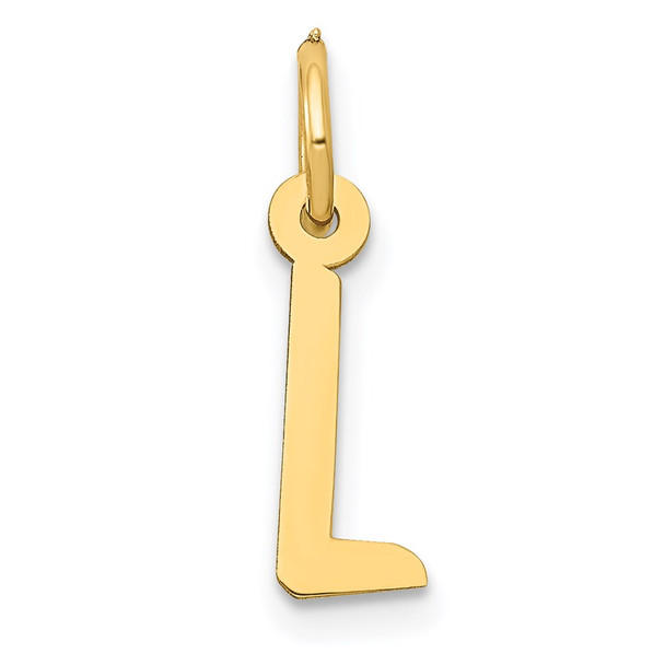 14k Yellow Gold Small Slanted Block Initial L Charm