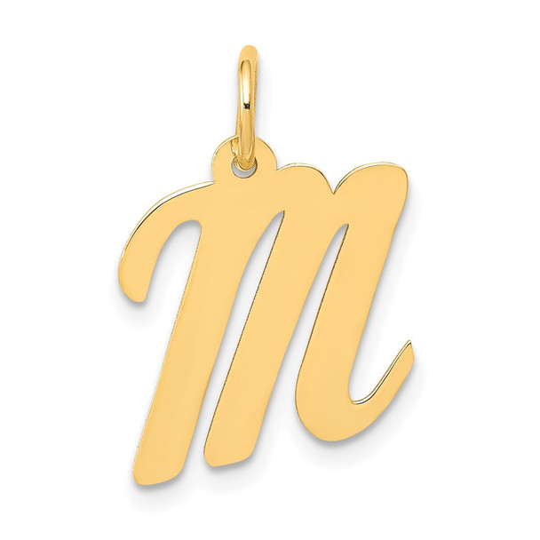14k Yellow Gold Medium Script Initial M Charm