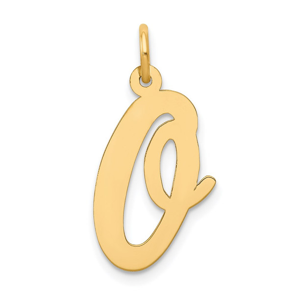 14k Yellow Gold Large Script Initial O Charm