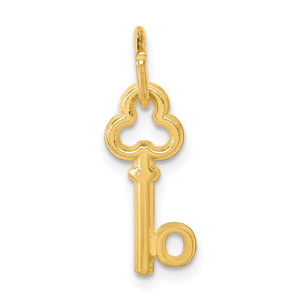 14k Yellow Gold Letter O Key Charm