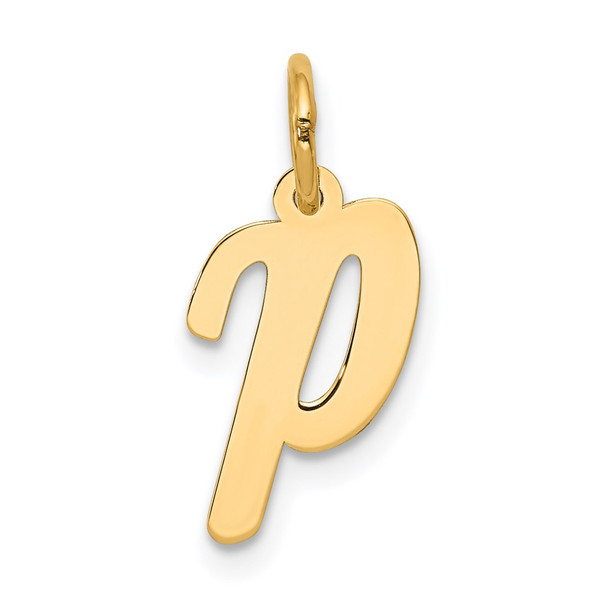 14k Yellow Gold Small Script Initial P Charm
