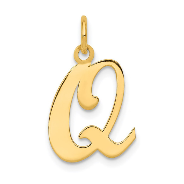 14k Yellow Gold Initial Q Charm