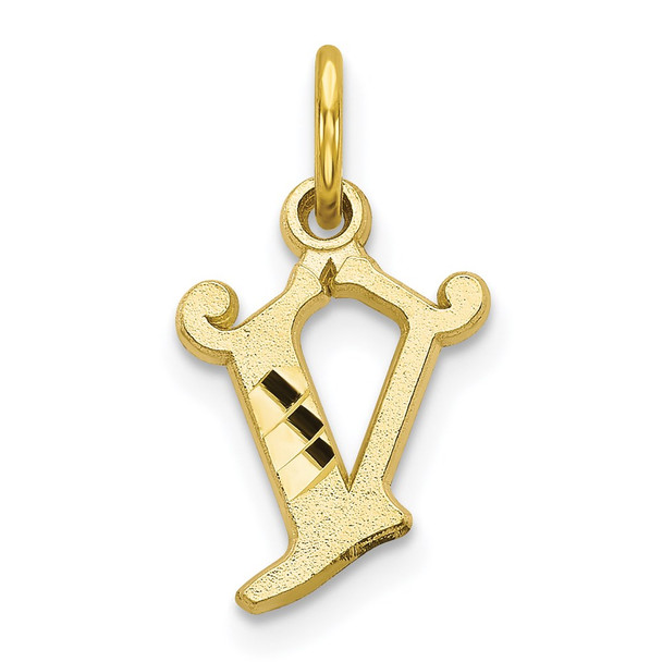 10k Yellow Gold Initial V Charm 10C764V