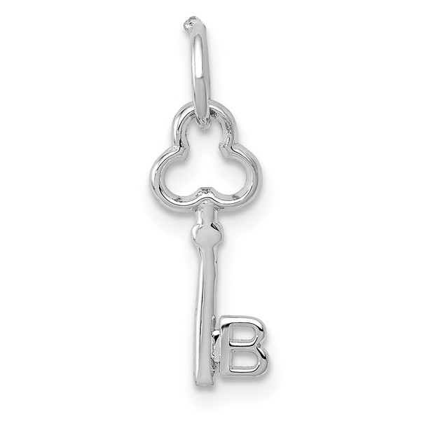 14k White Gold Letter B Key Charm