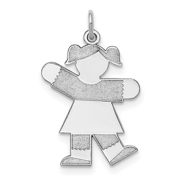 Sterling Silver Rhodium-plated Kid Charm XK1566SS