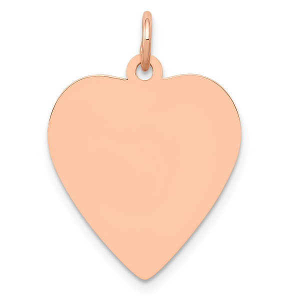 14k Rose Gold Polished Heart Shaped Disc Charm XAC810