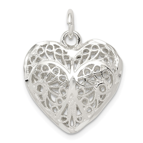 Sterling Silver Heart Charm QC3064