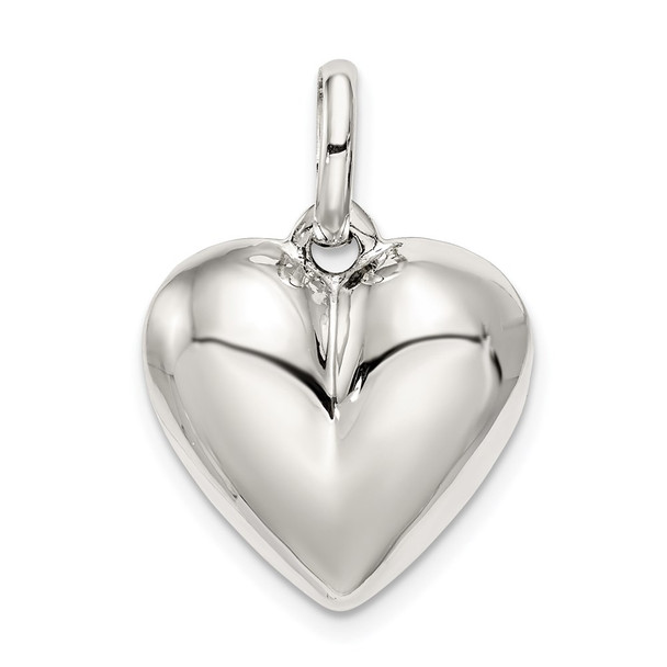 Sterling Silver Puffed Heart Charm QC3705