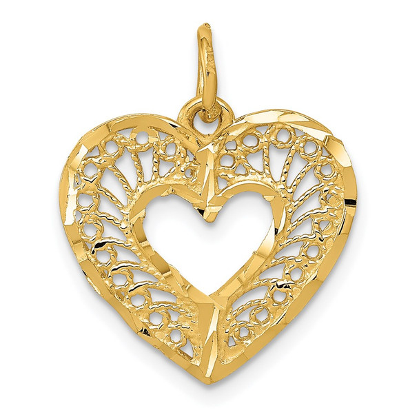 14k Yellow Gold Polished Heart Charm C296