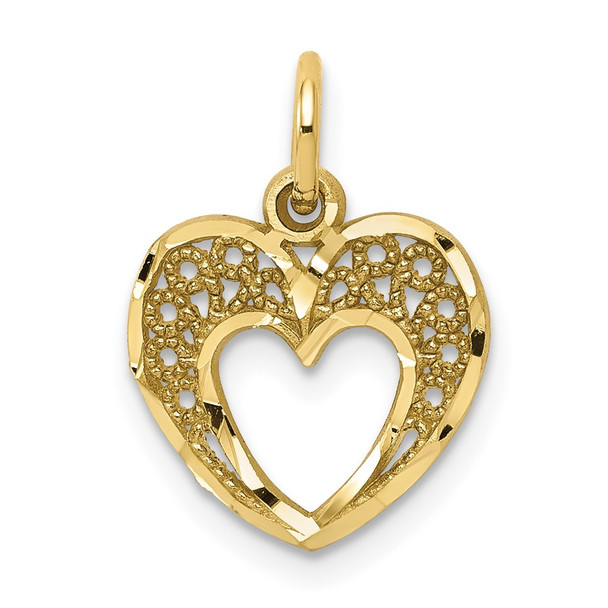 10k Yellow Gold Heart Charm 10C220