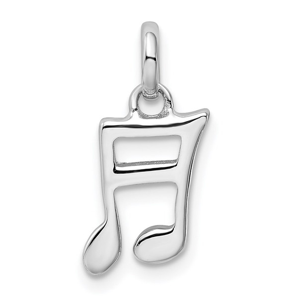 Sterling Silver Rhodium-plated Music Note Charm