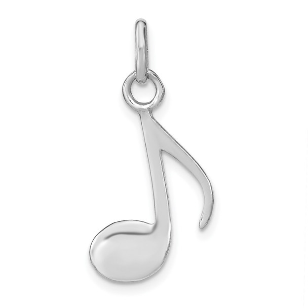 Sterling Silver Rhodium-plated Polished Music Note Charm