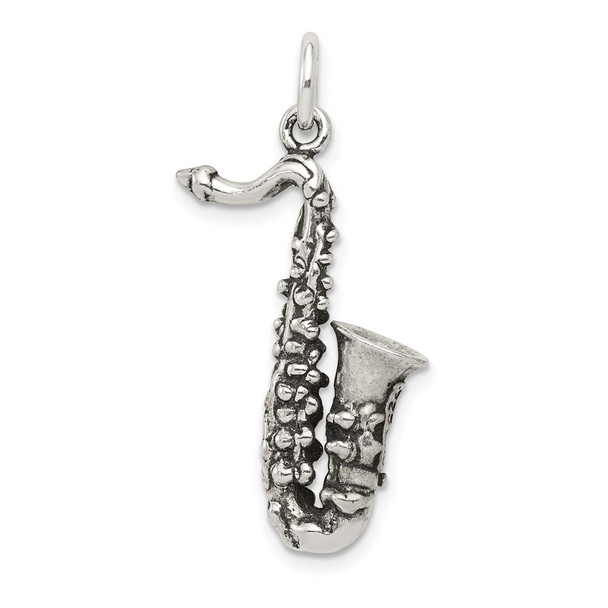 Sterling Silver Antiqued Saxophone Charm