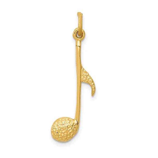 14k Yellow Gold Musical Note Charm C1093