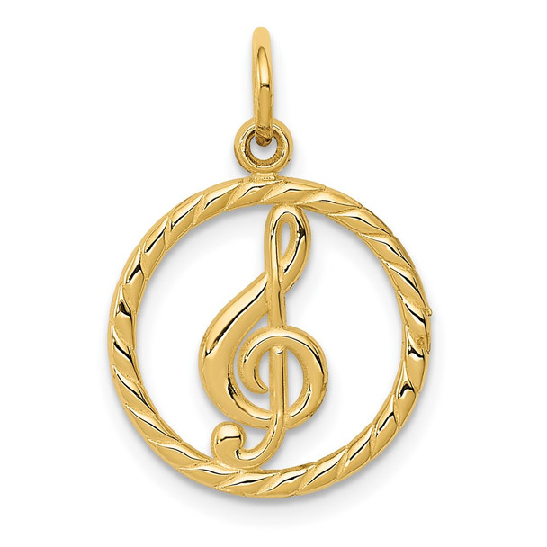 14k Yellow Gold Treble Clef Charm C1791