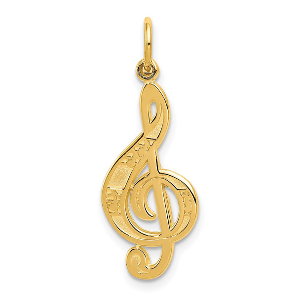 14k Yellow Gold Treble Clef Charm C1096