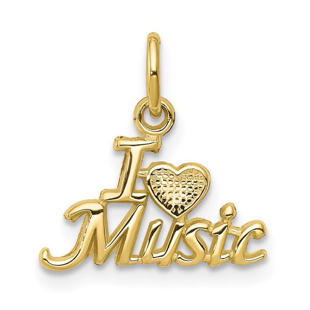 10k Yellow Gold I LOVE MUSIC Charm