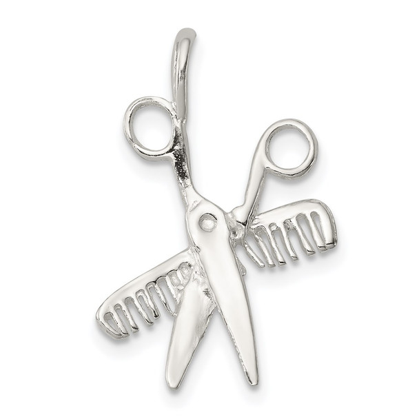 Sterling Silver Comb and Scissors Charm QC811