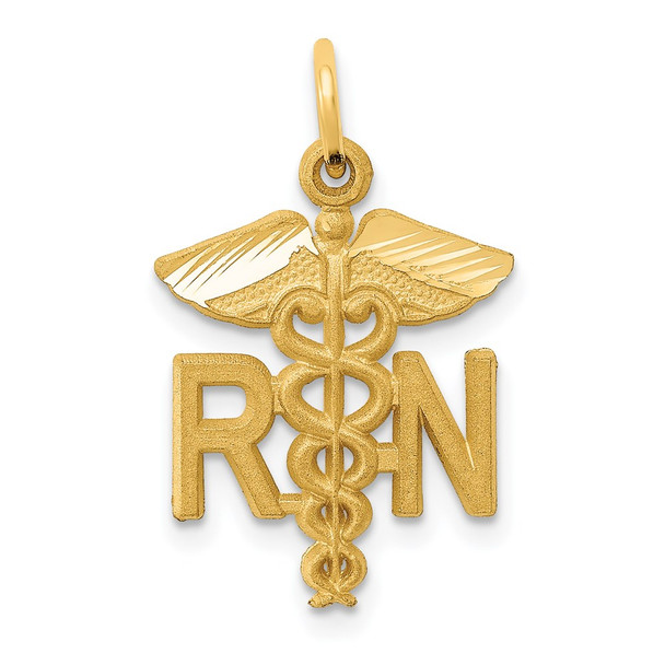 14k Yellow Gold RN Nurse Charm C432